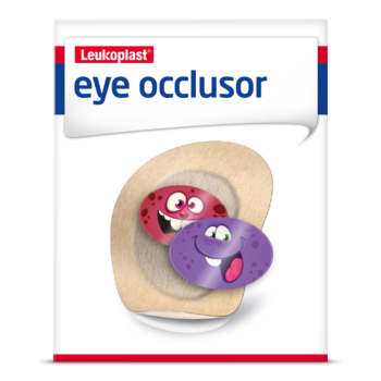 Imagen frontal del paquete de Leukoplast eye occlusor