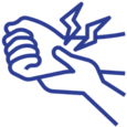 Icono que simboliza el dolor y la inflamación asociados a la tendinitis.