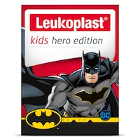 Imagen frontal del paquete de Leukoplast kids Hero Edition de Batman