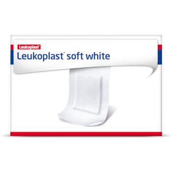 Imagem da frente da embalagem de Leukoplast soft white