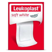 Förpackningsbild framifrån av Leukoplast soft white