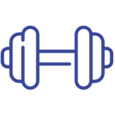 Icono de una pesa que indica usar la rodillera únicamente durante la práctica deportiva o el CrossFit.
