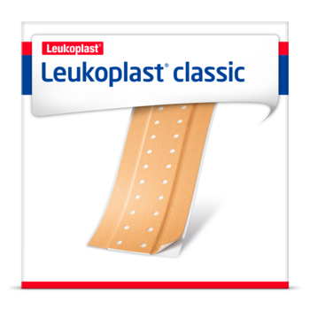 Vista frontale della confezione di Leukoplast Classic