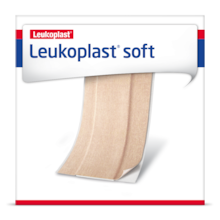 Vista frontale della confezione di Leukoplast soft