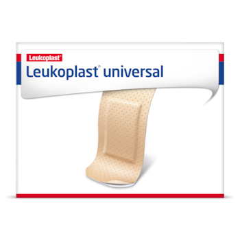 Imagen frontal del paquete de Leukoplast universal