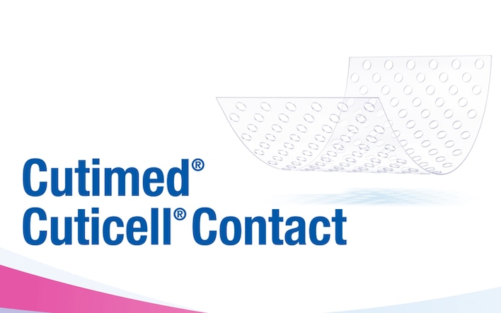Cutimed Cuticell Contact is a transparent, soft silicone wound contact layer which allows exudate to pass through into an outer sterile absorbent dressing. It is indicated for acute and chronic wounds with dry-to-excessive exudate levels. 
