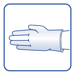 Icoon toont één hand met een handschoen.