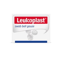 Edestä otettu tuotekuva Leukoplast swab ball gauze -tuotteesta