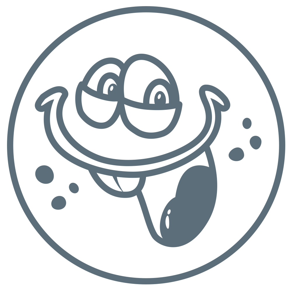 Sticker of smiling cartoon monsters.