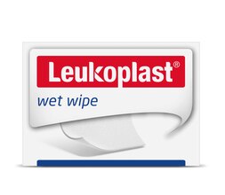 A Leukoplast alkoholos törlőkendő – termékfotó szemből