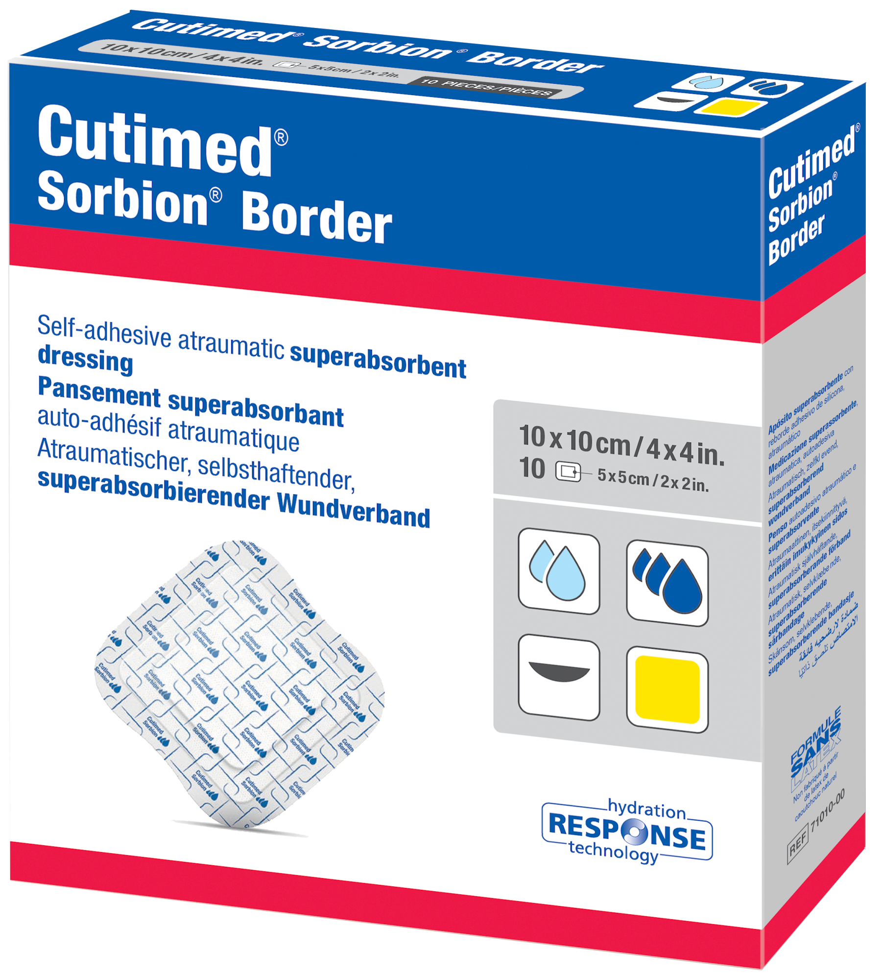 Die Abbildung zeigt einen Packshot des Cutimed® Sorbion® Border 