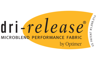 Dri-release logo with the text 'Microblend Performance Fabric by Optimer'.