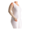 Female in a white bodysuit wearing a JOBST Bella Lite beige arm compression sleeve.