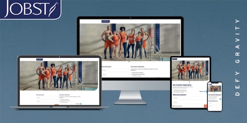 Images of screens of different devices against a blue background
