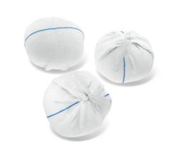 Valikoima tuotekuvia Leukoplast swab ball gauze -tuotteesta