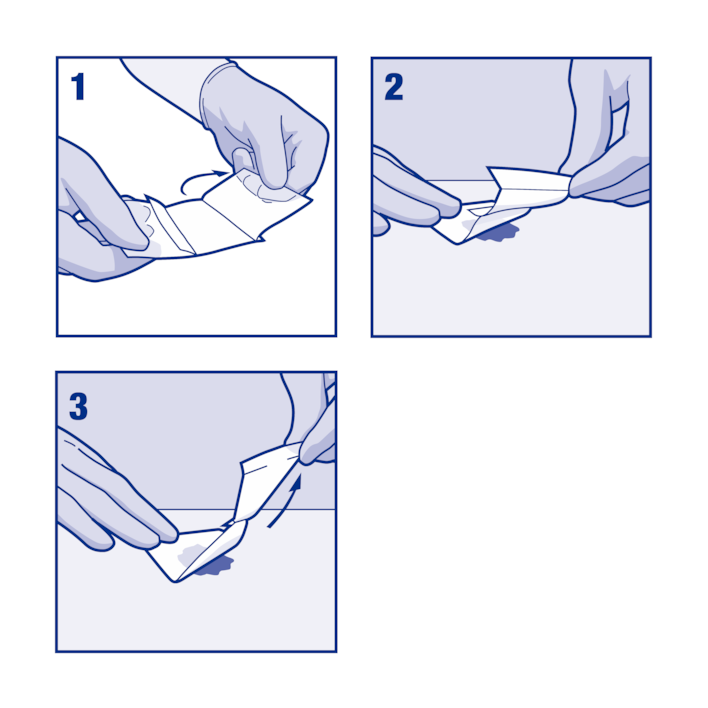 Bilde som viser hvordan du påfører Cutimed® Cuticell® Contact