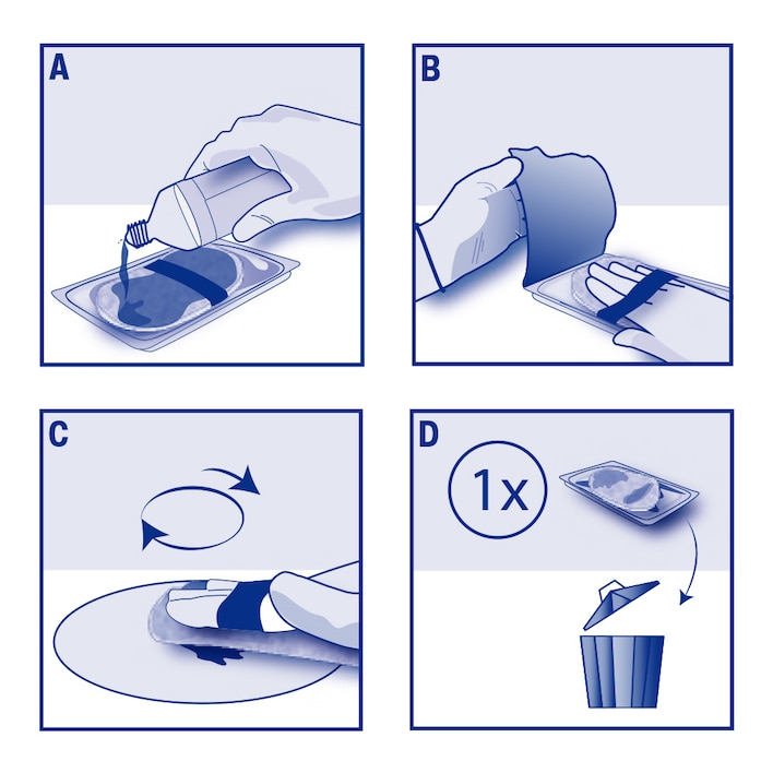 Bilde som viser hvordan du påfører Cutimed® DebriClean